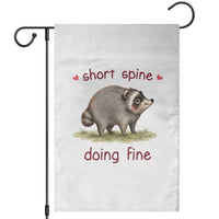 Cute Watercolor Jimothy the Raccoon Inspirational Garden Flag Short Spine Doing Fine Viral Seattle Trash Panda Supporter