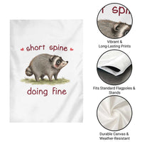 Cute Watercolor Jimothy the Raccoon Inspirational Garden Flag Short Spine Doing Fine Viral Seattle Trash Panda Supporter