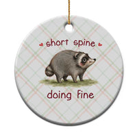 Cute Watercolor Jimothy the Raccoon Inspirational Ceramic Ornament Short Spine Doing Fine Viral Seattle Trash Panda Supporter