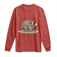 Cute Watercolor Jimothy the Raccoon Inspirational Long Sleeve Shirt Short Spine Doing Fine Viral Seattle Trash Panda Supporter