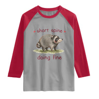 Cute Watercolor Jimothy the Raccoon Inspirational Raglan Shirt Short Spine Doing Fine Viral Seattle Trash Panda Supporter