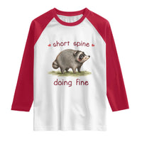 Cute Watercolor Jimothy the Raccoon Inspirational Raglan Shirt Short Spine Doing Fine Viral Seattle Trash Panda Supporter