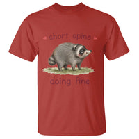 Cute Watercolor Jimothy the Raccoon Inspirational T Shirt Short Spine Doing Fine Viral Seattle Trash Panda Supporter