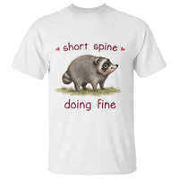 Cute Watercolor Jimothy the Raccoon Inspirational T Shirt Short Spine Doing Fine Viral Seattle Trash Panda Supporter