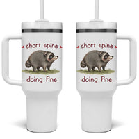 Cute Watercolor Jimothy the Raccoon Inspirational Tumbler With Handle Short Spine Doing Fine Viral Seattle Trash Panda Supporter