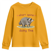 Cute Watercolor Jimothy the Raccoon Inspirational Youth Sweatshirt Short Spine Doing Fine Viral Seattle Trash Panda Supporter