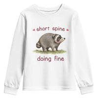 Cute Watercolor Jimothy the Raccoon Inspirational Youth Sweatshirt Short Spine Doing Fine Viral Seattle Trash Panda Supporter