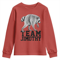 Team Jimothy Viral Seattle Raccoon Youth Sweatshirt Vintage Trash Panda Meme Graphic