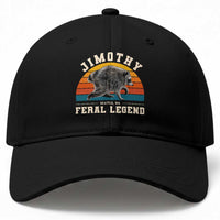 Jimothy from Seattle WA Feral Legend Raccoon Baseball Cap Viral Trash Panda Vintage Sunset Arch Graphic
