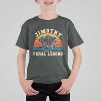 Jimothy from Seattle WA Feral Legend Raccoon T Shirt For Kid Viral Trash Panda Vintage Sunset Arch Graphic