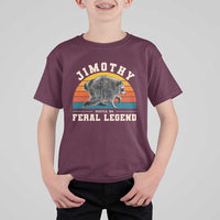 Jimothy from Seattle WA Feral Legend Raccoon T Shirt For Kid Viral Trash Panda Vintage Sunset Arch Graphic