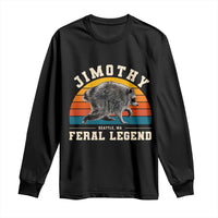 Jimothy from Seattle WA Feral Legend Raccoon Long Sleeve Shirt Viral Trash Panda Vintage Sunset Arch Graphic