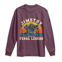 Jimothy from Seattle WA Feral Legend Raccoon Long Sleeve Shirt Viral Trash Panda Vintage Sunset Arch Graphic