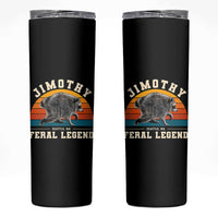 Jimothy from Seattle WA Feral Legend Raccoon Skinny Tumbler Viral Trash Panda Vintage Sunset Arch Graphic