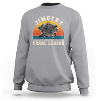 Jimothy from Seattle WA Feral Legend Raccoon Sweatshirt Viral Trash Panda Vintage Sunset Arch Graphic