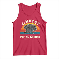 Jimothy from Seattle WA Feral Legend Raccoon Tank Top Viral Trash Panda Vintage Sunset Arch Graphic