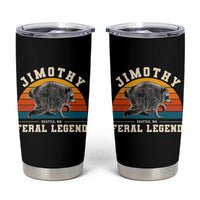 Jimothy from Seattle WA Feral Legend Raccoon Tumbler Cup Viral Trash Panda Vintage Sunset Arch Graphic