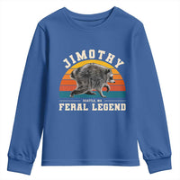 Jimothy from Seattle WA Feral Legend Raccoon Youth Sweatshirt Viral Trash Panda Vintage Sunset Arch Graphic