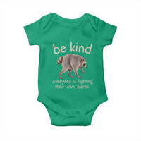 Jimothy the Raccoon Short Spine Inspirational Baby Onesie Be Kind Everyone Is Fighting Their Own Battle Seattle Trash Panda Legend