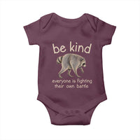 Jimothy the Raccoon Short Spine Inspirational Baby Onesie Be Kind Everyone Is Fighting Their Own Battle Seattle Trash Panda Legend