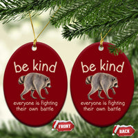 Jimothy the Raccoon Short Spine Inspirational Ceramic Ornament Be Kind Everyone Is Fighting Their Own Battle Seattle Trash Panda Legend