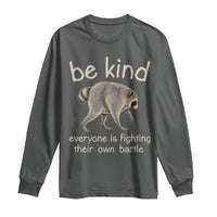 Jimothy the Raccoon Short Spine Inspirational Long Sleeve Shirt Be Kind Everyone Is Fighting Their Own Battle Seattle Trash Panda Legend