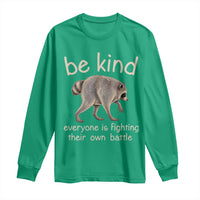 Jimothy the Raccoon Short Spine Inspirational Long Sleeve Shirt Be Kind Everyone Is Fighting Their Own Battle Seattle Trash Panda Legend