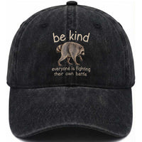 Jimothy the Raccoon Short Spine Inspirational Washed Cotton Baseball Cap Be Kind Everyone Is Fighting Their Own Battle Seattle Trash Panda Legend