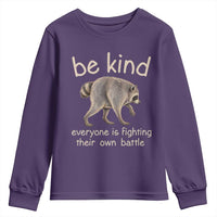 Jimothy the Raccoon Short Spine Inspirational Youth Sweatshirt Be Kind Everyone Is Fighting Their Own Battle Seattle Trash Panda Legend