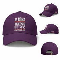 Funny 2A Math Word Problem Pro Gun Rights Baseball Cap 47 Guns Left Because I Lied About Having 12
