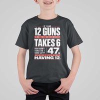 Funny 2A Math Word Problem Pro Gun Rights T Shirt For Kid 47 Guns Left Because I Lied About Having 12