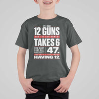 Funny 2A Math Word Problem Pro Gun Rights T Shirt For Kid 47 Guns Left Because I Lied About Having 12