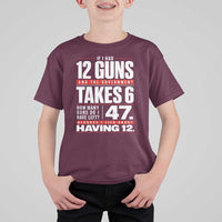 Funny 2A Math Word Problem Pro Gun Rights T Shirt For Kid 47 Guns Left Because I Lied About Having 12