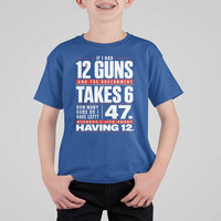 Funny 2A Math Word Problem Pro Gun Rights T Shirt For Kid 47 Guns Left Because I Lied About Having 12