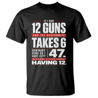 Funny 2A Math Word Problem Pro Gun Rights T Shirt 47 Guns Left Because I Lied About Having 12