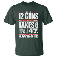 Funny 2A Math Word Problem Pro Gun Rights T Shirt 47 Guns Left Because I Lied About Having 12