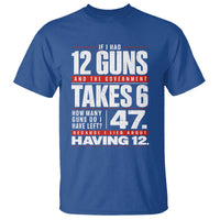 Funny 2A Math Word Problem Pro Gun Rights T Shirt 47 Guns Left Because I Lied About Having 12