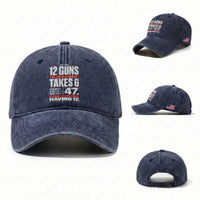 Funny 2A Math Word Problem Pro Gun Rights Washed Cotton Baseball Cap 47 Guns Left Because I Lied About Having 12
