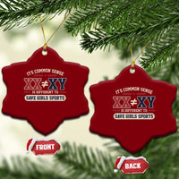Save Girls Sports XX Does Not Equal XY Ceramic Ornament Biological Science Vintage Varsity Athletic Graphic