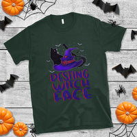 Funny Witch T Shirt Resting Witch Face With Black Cat - Wonder Print Shop