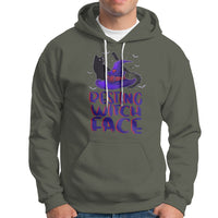 Funny Witch Hoodie Resting Witch Face With Black Cat - Wonder Print Shop