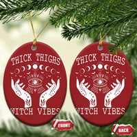 Thick Thighs Witch Vibes Christmas Ornament Celestial Witchcraft Moon Phases - Wonder Print Shop