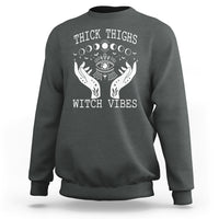 Thick Thighs Witch Vibes Celestial Witchcraft Moon Phases Sweatshirt - Wonder Print Shop