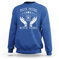 Thick Thighs Witch Vibes Celestial Witchcraft Moon Phases Sweatshirt - Wonder Print Shop