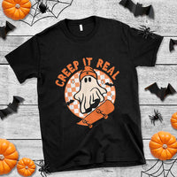 Halloween Skating Boo Sheet T Shirt Creep It Real Ghost Fall Season Retro Vintage - Wonder Print Shop