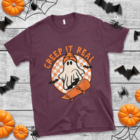 Halloween Skating Boo Sheet T Shirt Creep It Real Ghost Fall Season Retro Vintage - Wonder Print Shop