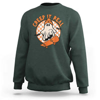 Halloween Skating Boo Sheet Sweatshirt Creep It Real Ghost Fall Season Retro Vintage - Wonder Print Shop