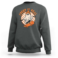 Halloween Skating Boo Sheet Sweatshirt Creep It Real Ghost Fall Season Retro Vintage - Wonder Print Shop