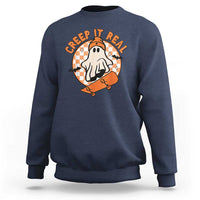 Halloween Skating Boo Sheet Sweatshirt Creep It Real Ghost Fall Season Retro Vintage - Wonder Print Shop