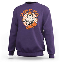 Halloween Skating Boo Sheet Sweatshirt Creep It Real Ghost Fall Season Retro Vintage - Wonder Print Shop